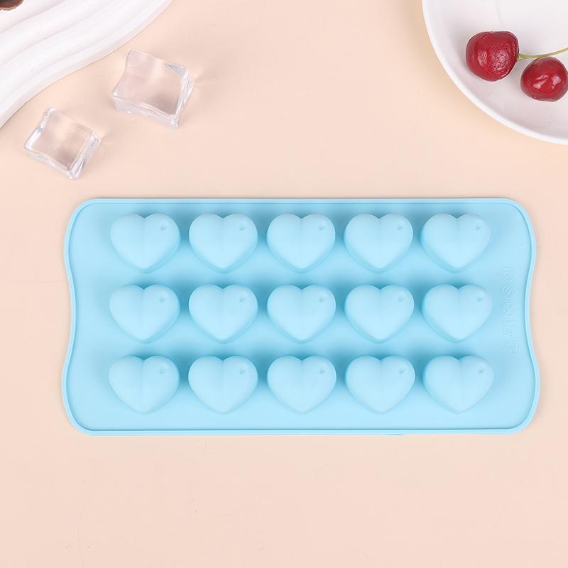1Pc 15 Hole Three-Dimensional Heart-Shaped Silicone Mold Diy Chocolate Ice Grid Mousse Mold Soft Candy Baking Mold