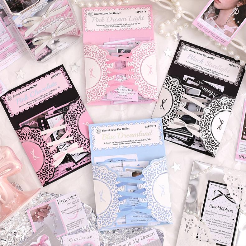Милая корейская шикарная наклейка для журнала-скрапбукинга, балетный кружевной бант, бабочка, канцелярская наклейка, декор своими руками, модная наклейка