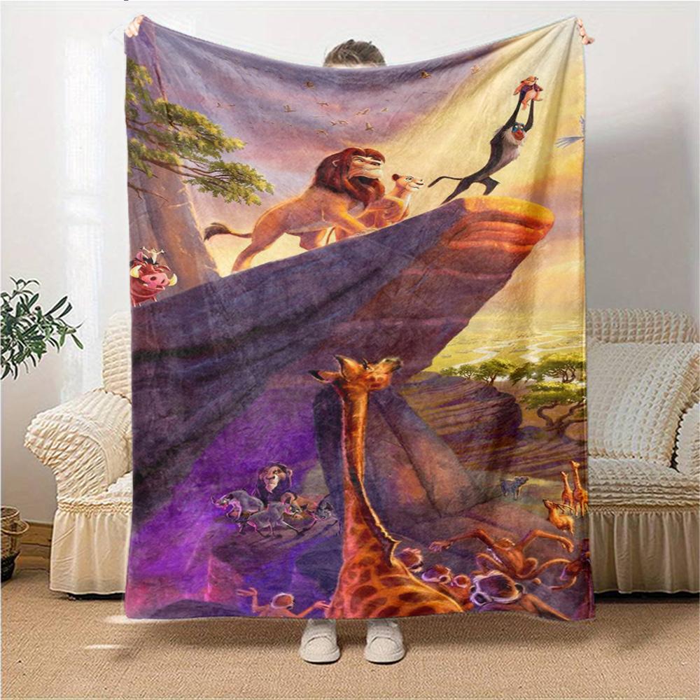 1Pc Lion Celebration Scene Blanket For Couch Bed Plush Cozy Fuzzy Blanket Super Soft Warm Blankets For Fall And Winter 0918267