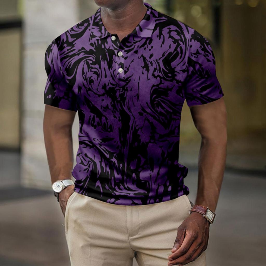 Мужская летняя рубашка для гольфа с принтом Botton, короткий рукав, мужская повседневная модная рубашка