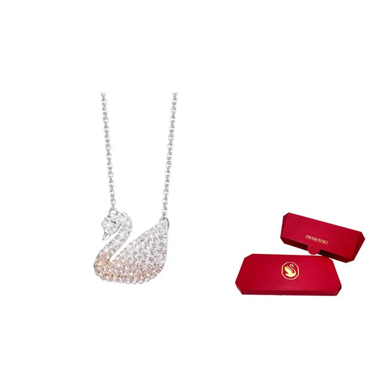 Swarovski Большой лебедь Декоративный Креативный дизайн Хрустальное ожерелье Женское ожерелье Градиент-Желтый 5215034