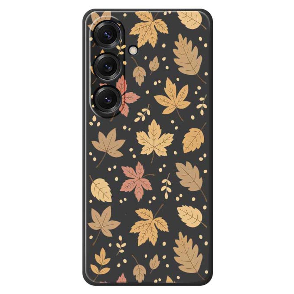 Для Samsung Galaxy S25 Чехол с принтом в виде листьев Прямой край ТПУ Задняя крышка для телефона