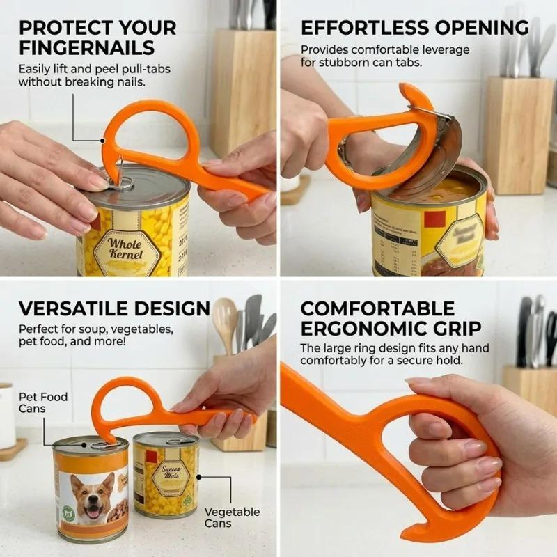 Portable Can Opener for Jar Bottle Lid PLA Material Easy Grip Kitchen Tool Gadget for Seniors Women Home Restaurant Cooking Tool