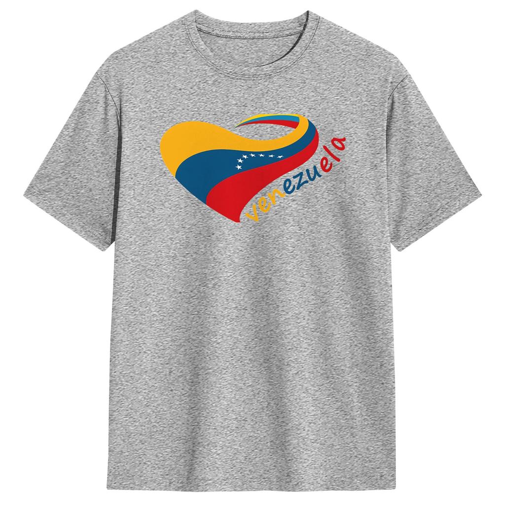 Unisex Heart Of Venezuela T Shirts Cotton Tops Summer YK Funny Short Sleeve TShirt Crew Neck Harajuku Casual Tee Shirt