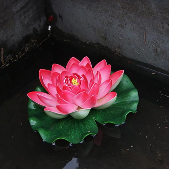 Artificial Lotus Flower Fake Floating Water Lily Garden Pond Fish Tank Decor