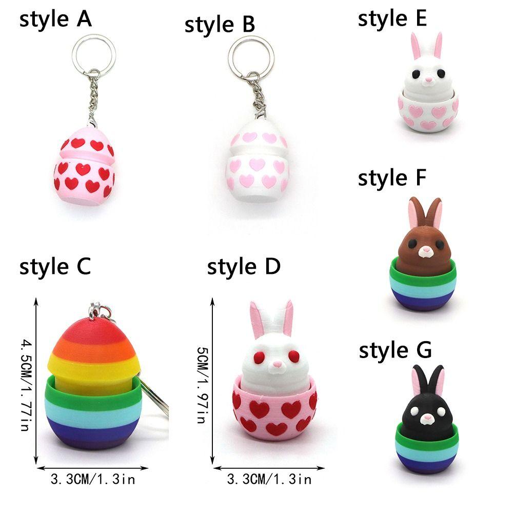 Surprise Egg Egg Rabbit Ornaments Pressed Egg Key Chain 3D Print Easter Egg  Spring Easter Party