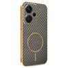 For Xiaomi Redmi Note 13 Pro+ 5G Phone Case Carbon Fiber Textured Electroplated TPU Back Cover