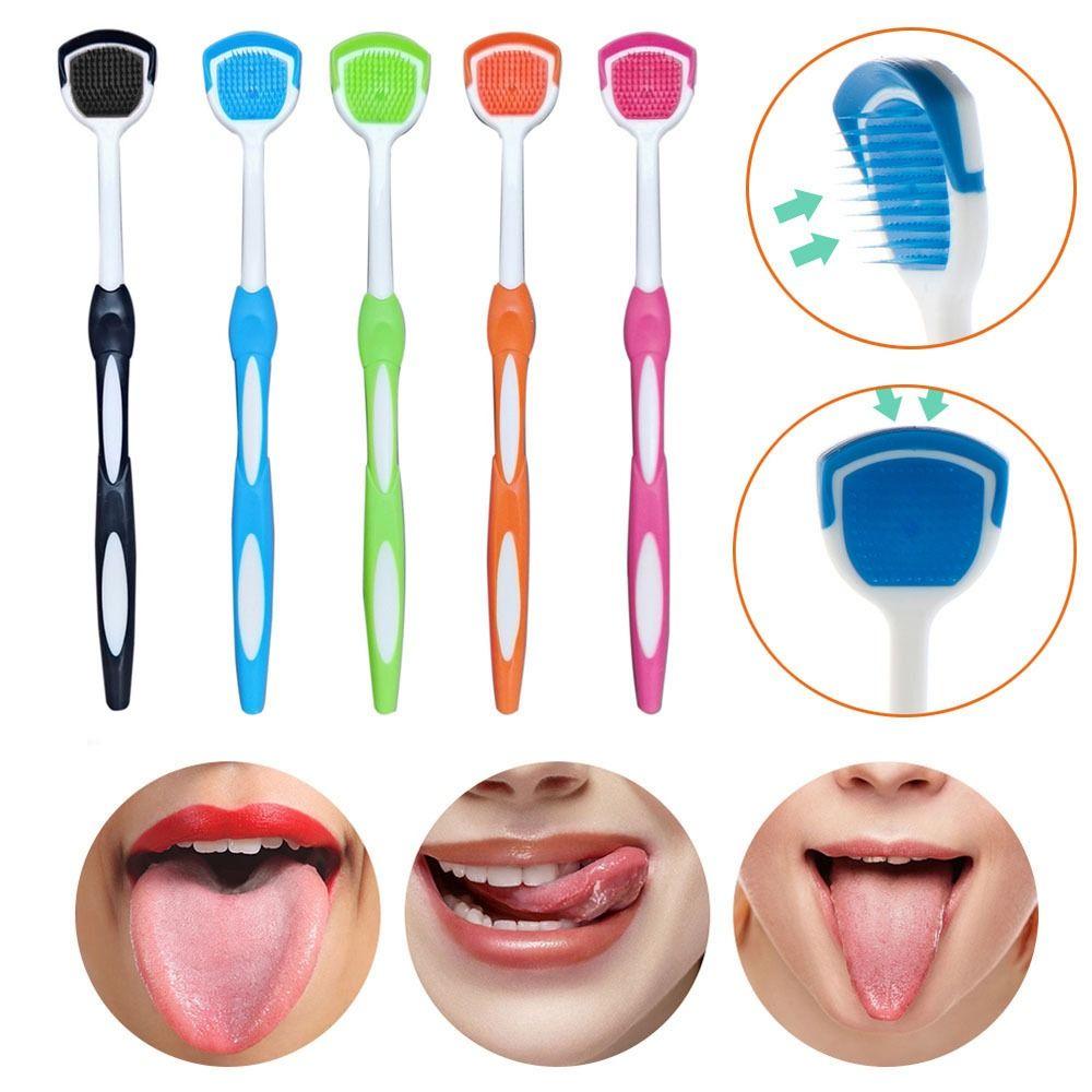 Oral Hygiene Tool Silicone Oral Care Tongue Brush Tongue Scraper Cleaner Tongue Scraper Mouth Brush