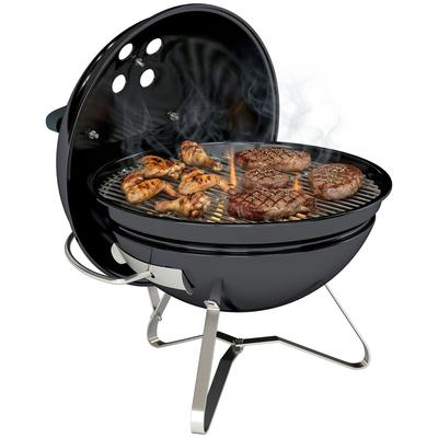 Charcoal Grill Portable Kettle Grill with Lid, Handle, Adjustable Vents for Barbecue 41x41x44 Cm Black