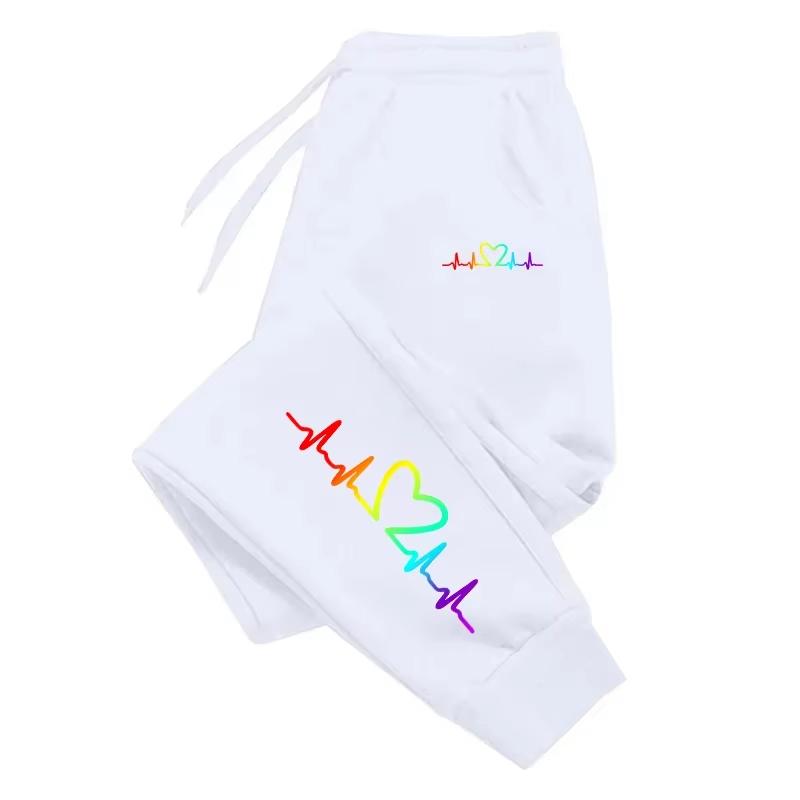 Женские спортивные штаны с цветной печатью, спортивные штаны для фитнеса, брюки-джоггеры, повседневные уличные сладкие женские штаны для бега