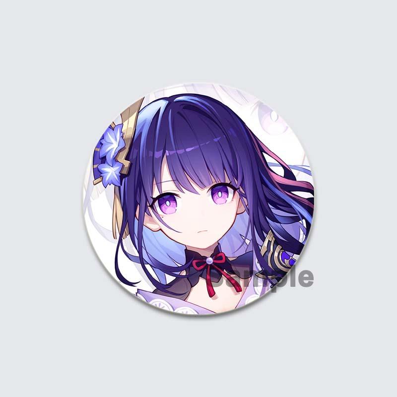 32/44/58mm Game Anime Genshin Impact Pin Fun Cartoon Cute Head Image Brooch Badge Bag Decor for Fans Collection Friends Gift Accessory