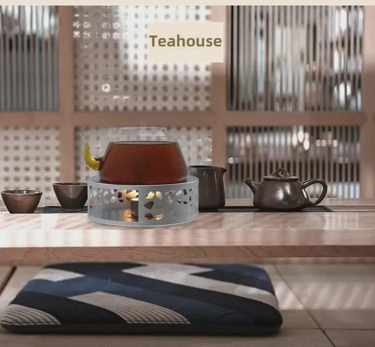 Stainless Steel Tea Warmer: Candle Heated Base for Brewing and Warming Tea