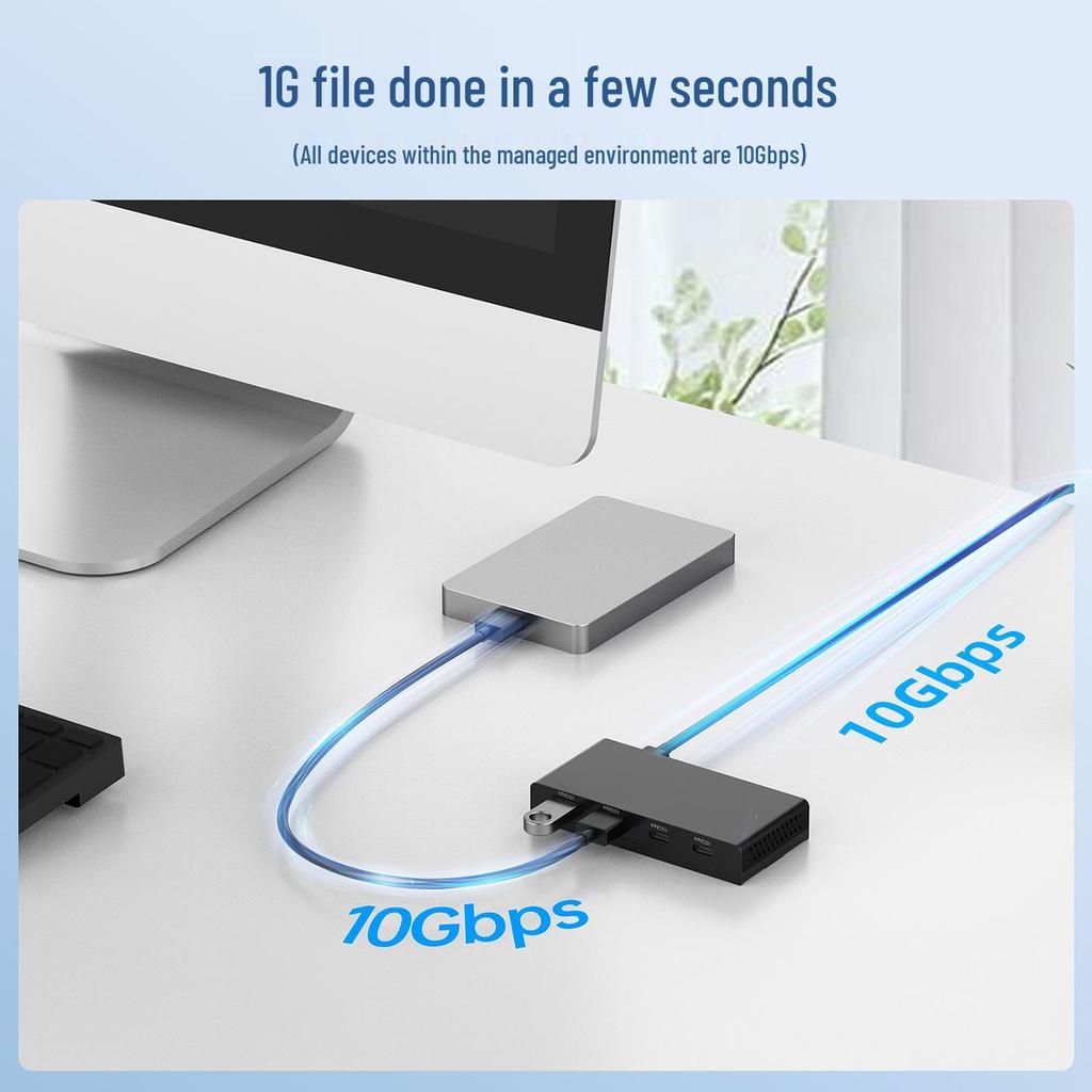 Магнитный USB-хаб, док-станция с выдвижной направляющей для ноутбуков и настольных компьютеров с Type-C