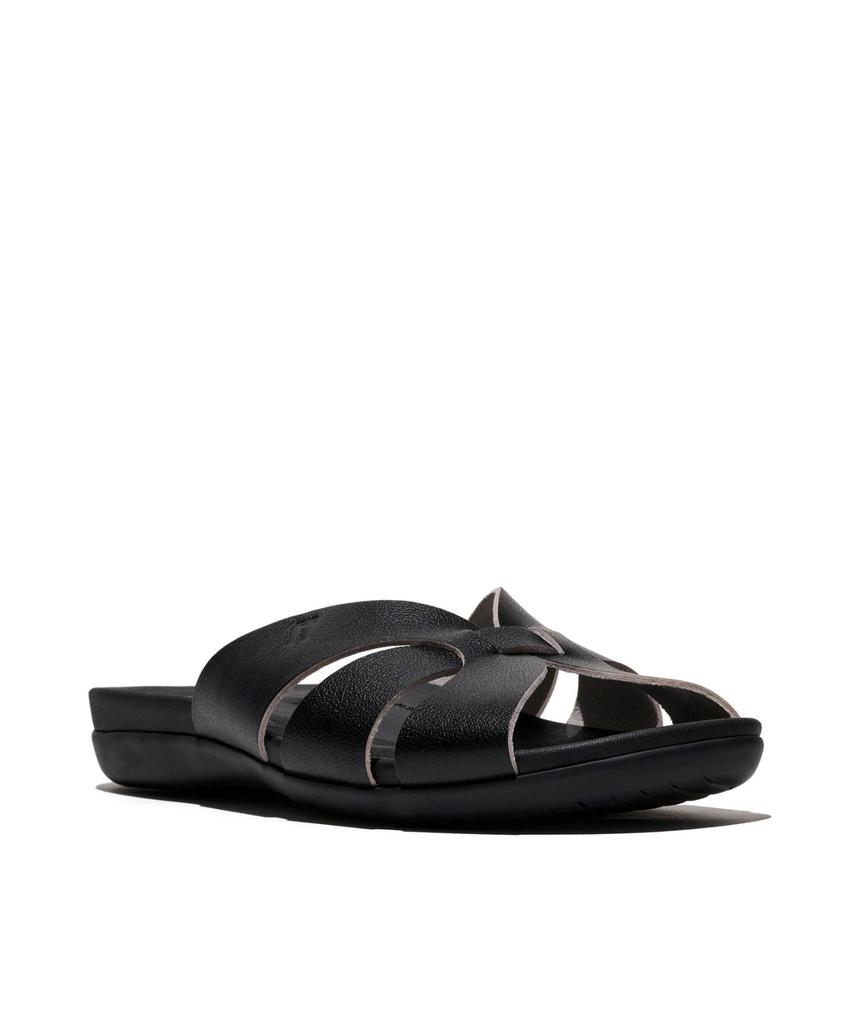 Женские шлепанцы Fitflop Soleil с водонепроницаемым плетеным кожаным верхом - Черные (Ft64K2D265)
