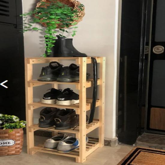 Деревянная многоцелевая полка цвета сосны