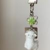 Flocking Cartoon Lamb Keychain Cute Kawaii Plush Animal Pendant Bag Charm Decoration Keyring Car Key Holder Earphone Case Gift