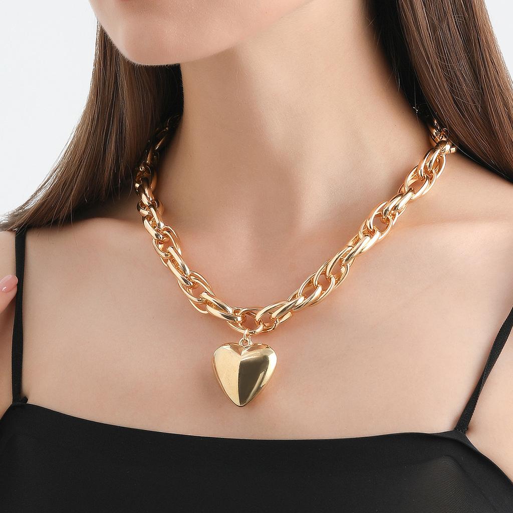 Layered Heart Necklace O Shaped Fashionable Personalities Necklace for Women