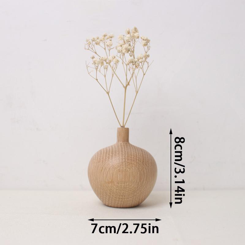 Creative Solid Wood Small Vase Solid Wood Flower Ware Dry Flower Arrangement Vase