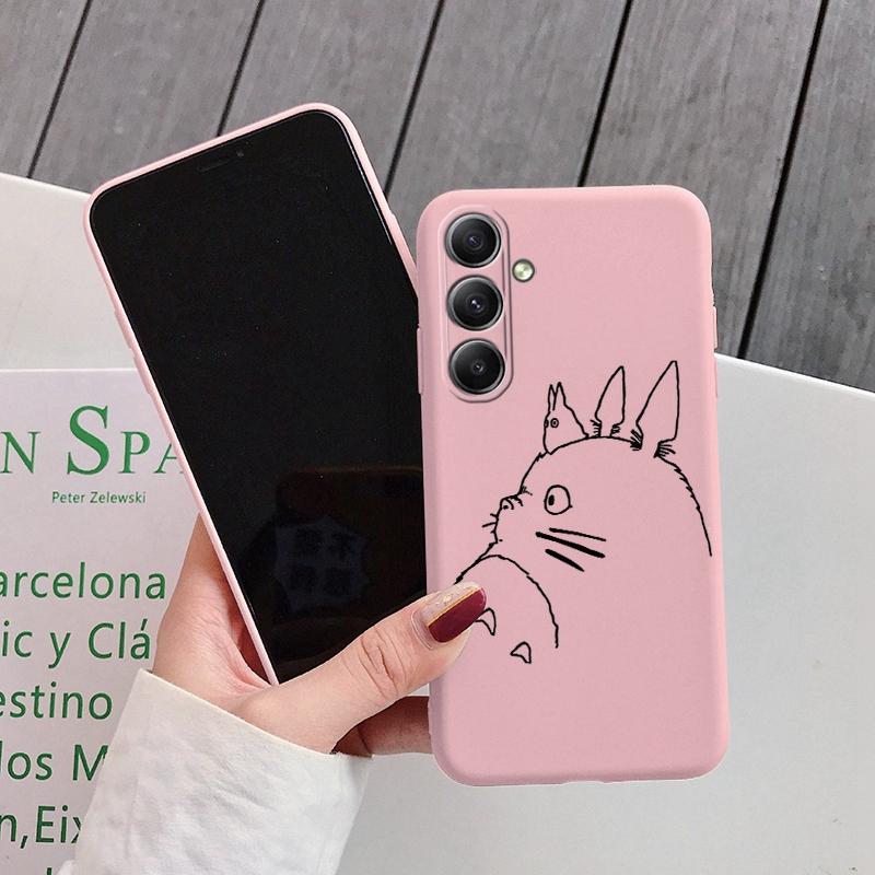Чехол для телефона Totoro Couple для iPhone 15 Samsung A55 S24 FE S25 M35 Xiaomi Redmi Note 13 Pro 14C Huawei Honor Realme противоударный матовый чехол с защитой от царапин