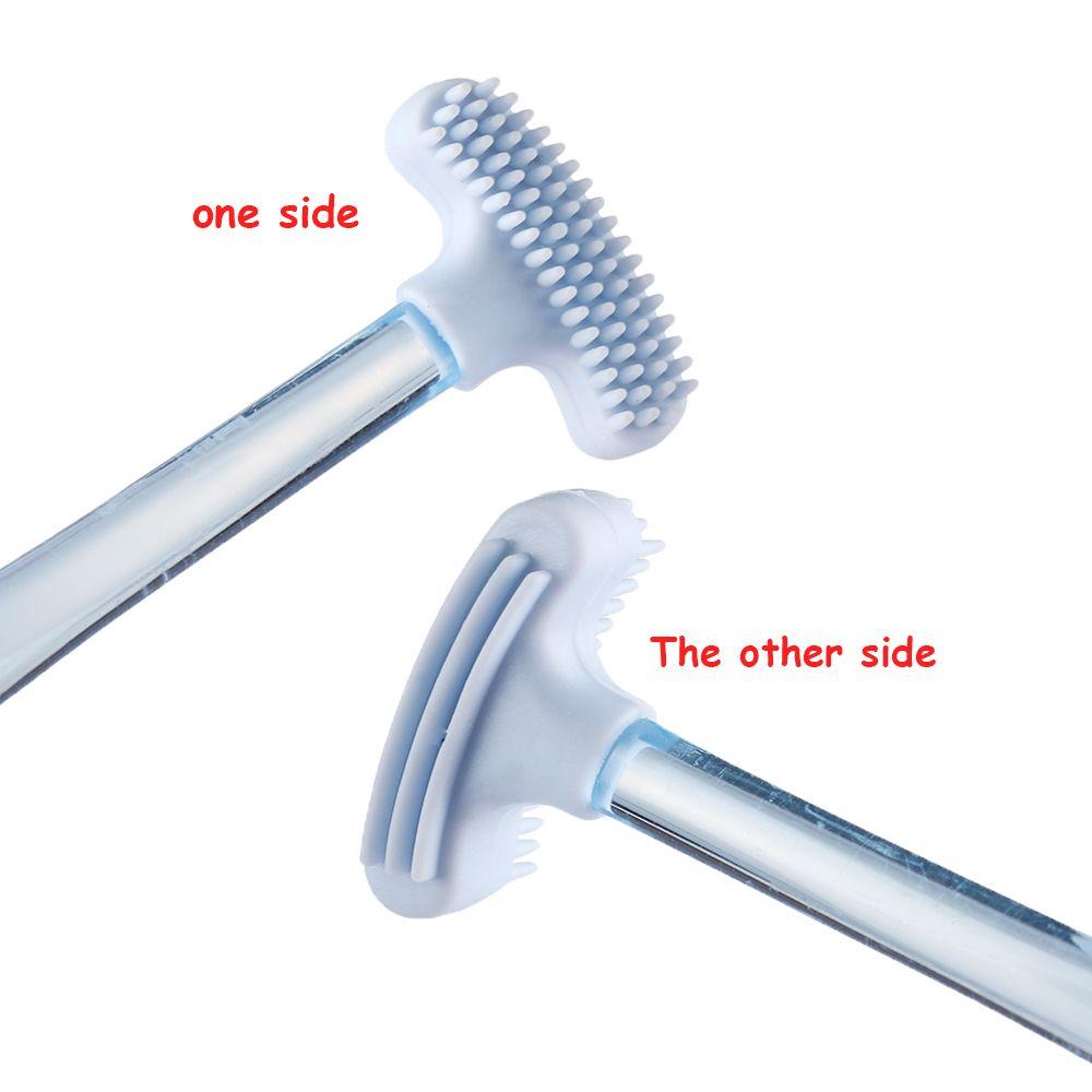 Soft Silicone Bad Breath Hygiene Double sided Cleaner Brush Tongue Scraper  Oral Clean Dental Care