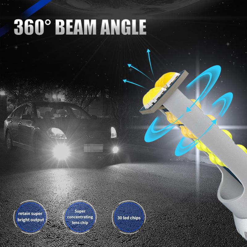 2 шт. автомобильные двухцветные светодиодные противотуманные фары H3 H4 H7 дальнего света H8 H11 H16 светодиодные лампы 9005 HB3 9006 HB4 P13W автомобильные противотуманные фары