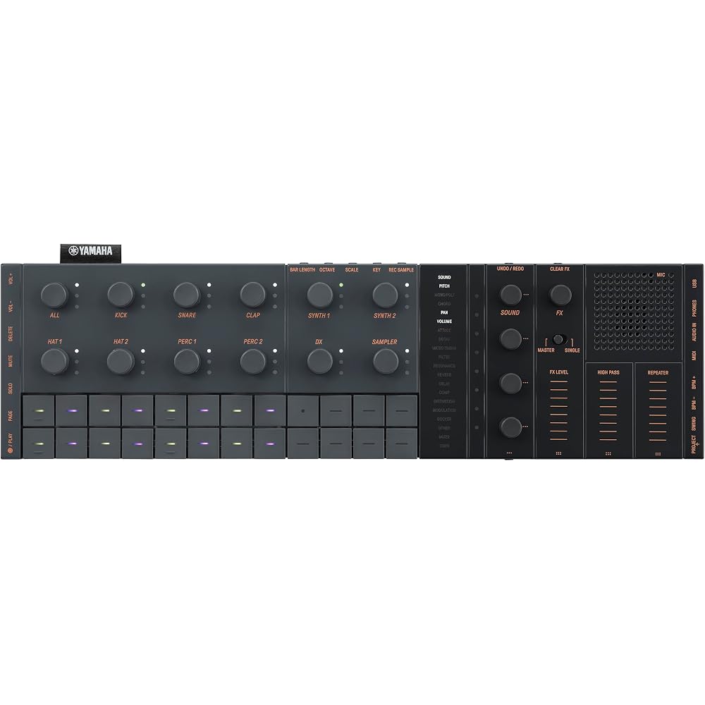 Yamaha SEQTRAK Black Music Production Studio All-in-One Electronic Music Creation and Performance Device