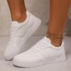 Women's Shoes 2024 Lace-up Women's Vulcanized Shoes Fashionable Large Size Ladies Casual Shoes New Round Toe Versatile Sneakers