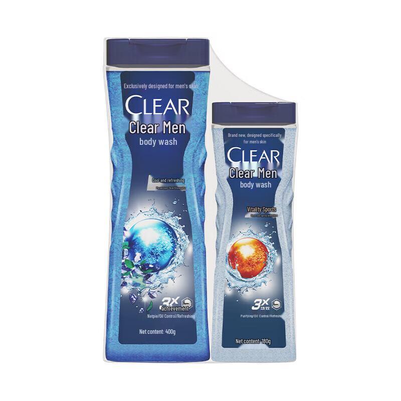 Clear Men Cool Vitality Oil Control Shower Gel Twin Pack