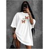 Western Style New Fashion Casual Loose Butterfly Print Short Sleeve T-shirt Top Printed T-shirt Top