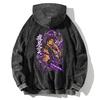 Black Clover Yami Sukehiro Hoodie Manga Graphic Vintage Washed Oversized Streetwear Fall Winter 100% Cotton Men Women Hooded Top