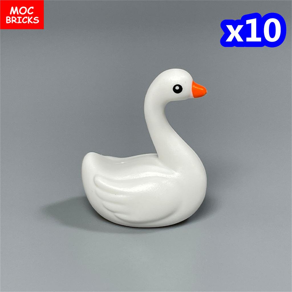 Non-Toxic Moc Bricks Window Fence Arch White Winter Snow Horse Figure City Architectural Church Accessories Children Christmas Toys