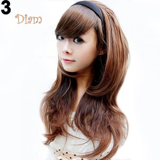 Tenfyer Парик Стильная кудрявая волнистая полоса для волос Наполовину головы