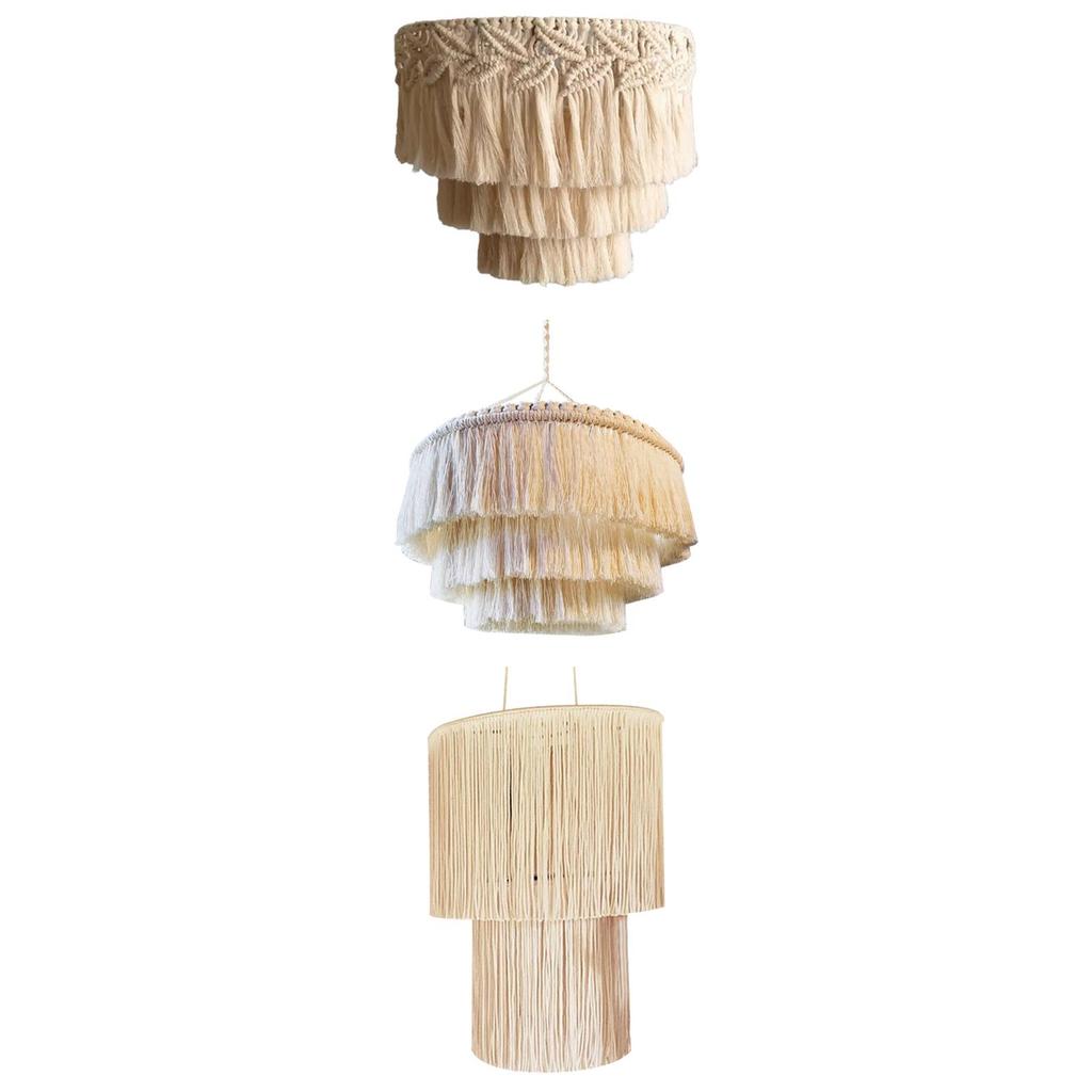 Handcrafted Macrame Pendant Light Shade for Boho Home Decor
