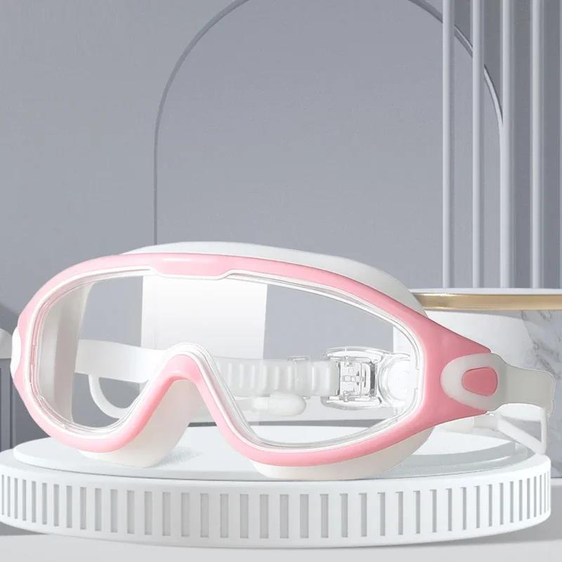 Big Frame Swimming Goggles Adults with Earplugs Swim Glasses Men Women Professional HD Anti-fog Goggles Silicone Eyewear2