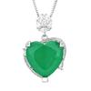 New Jewelry Set Heart-shaped Ring Necklace Grandmother Green Vintage Niche High-end Adjustable Women