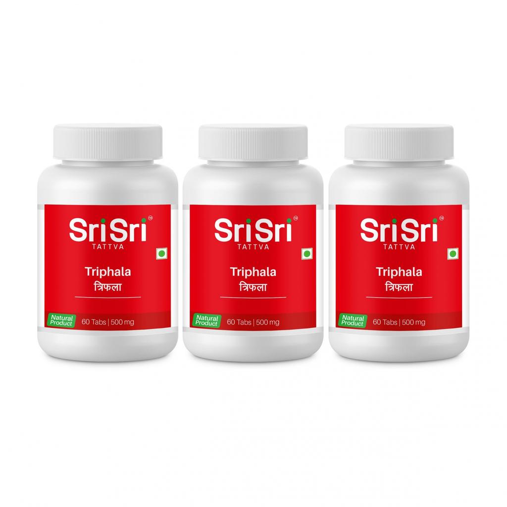 Triphala Set (3 X 60 Tabs, 500 Mg), Triphala Set, Sri Sri Tattva