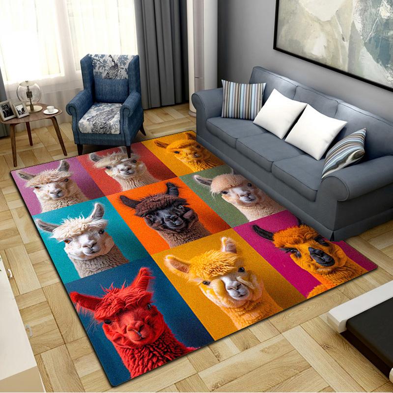 Alpaca Puzzle Carpet Rug for Living Room Bedroom Home Sofa Decoration,Kids play Non-slip Floor Mat