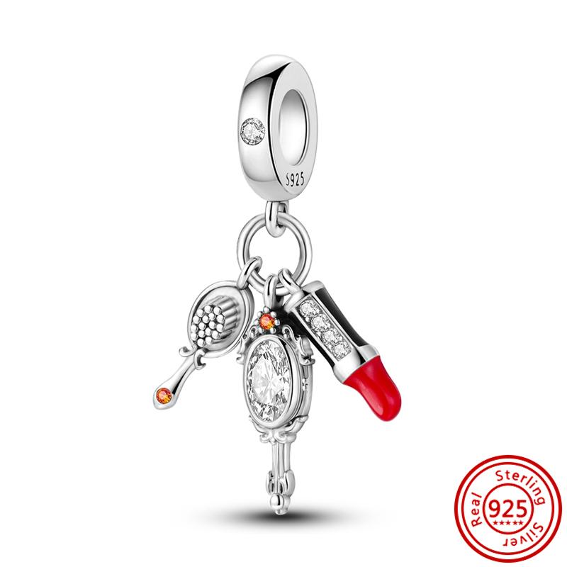 Новый оригинальный S925 стерлингового серебра шарм подвеска мотоцикл радуга сглаза гантели браслеты женщины DIY ювелирные изделия подарок