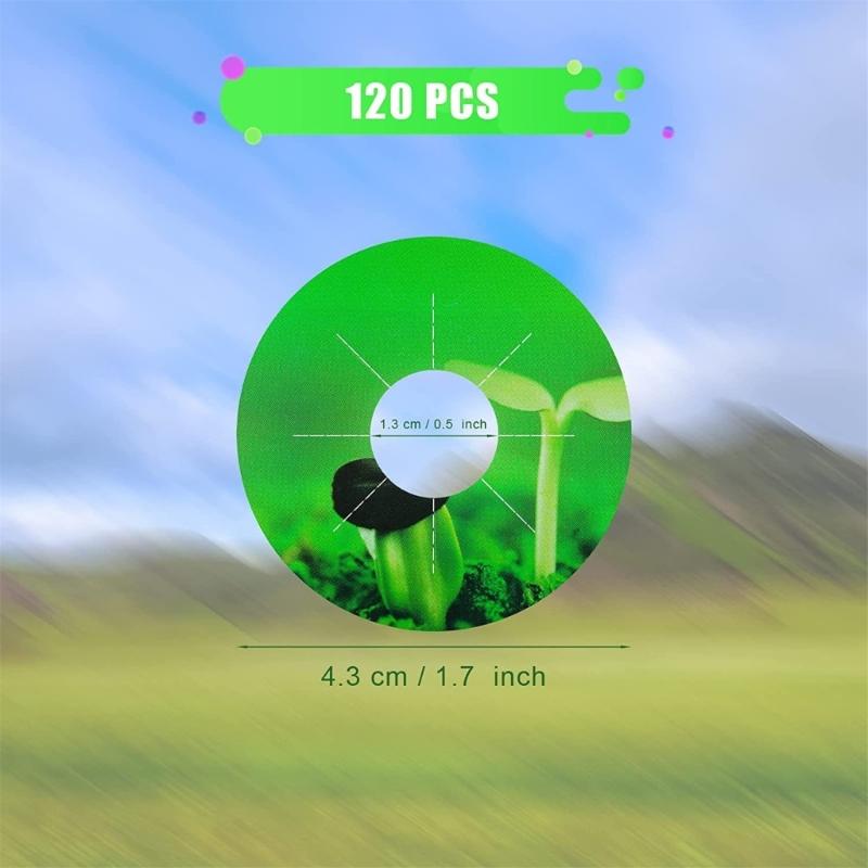 Hydroponic Plant Labels 1.7inch Round Plant Growth Basket Labels for Seedling Self-Adhesive Hydroponic Plant Stickers