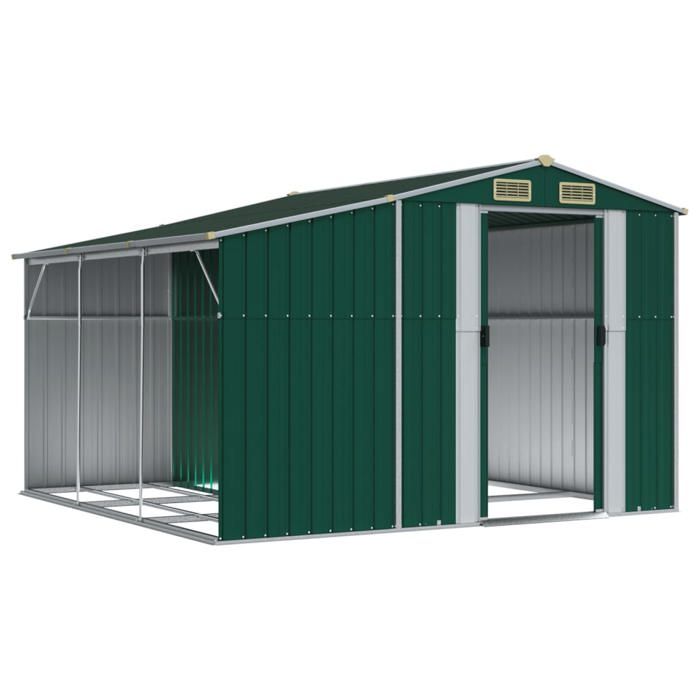 VidaXL Garden Shed, Tool Shed with Handles, Tool Shed with Sloping Roof, Terrace Storage Shed, Green 3188287