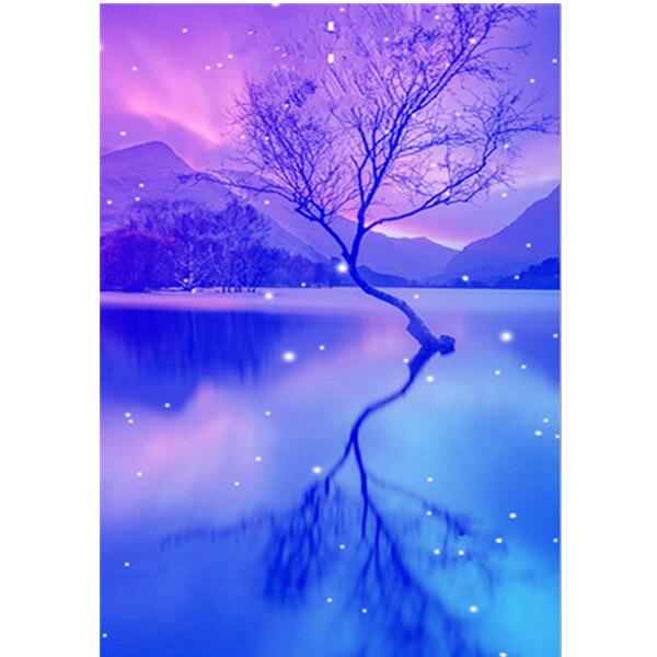 DIY Алмазная вышивка Отражение воды 5D Полный круг Алмазная картина Современное животное Вышивка крестом