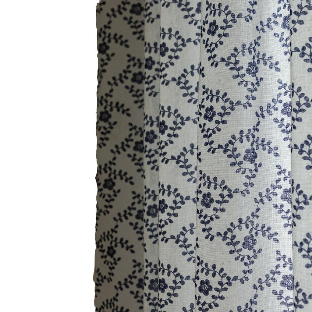 No Punching Through Rod Lace Curtain Finished American Blue Cotton And Linen Printing Balcony Bay Window Table Short Curtain Coffee Half Curtain