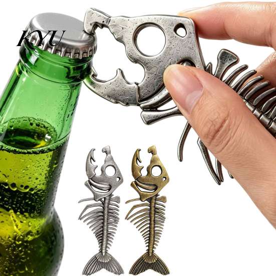 Sturdy Alloy Beer Tool Vintage Fish Bone Bottle Opener, Heavy Duty Cap Creative Bar Accessories Remover, Professional Kitchen Gadget for Home