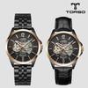 T0014L-RCBR Leather Dial Couple Watch Unisex Leather Watch