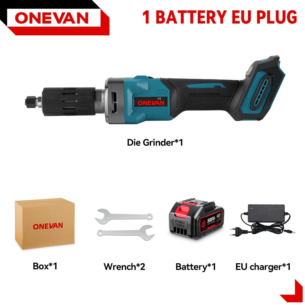 ONEVAN 2000W Brushless Electric Die Grinder 35000RPM 6mm Cordless 4 Gears Variable Grinding Rotary Tools For Makita 18v Battery