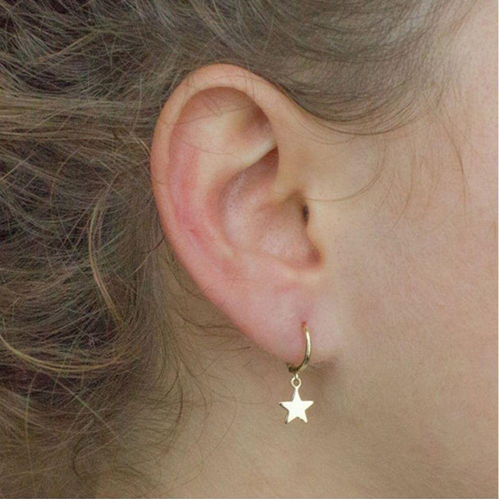 Fashion Tiny Moon Crescen Jewelry Ear-cuffs Ear Piercing Huggie Hoop Earring Small Star Charms