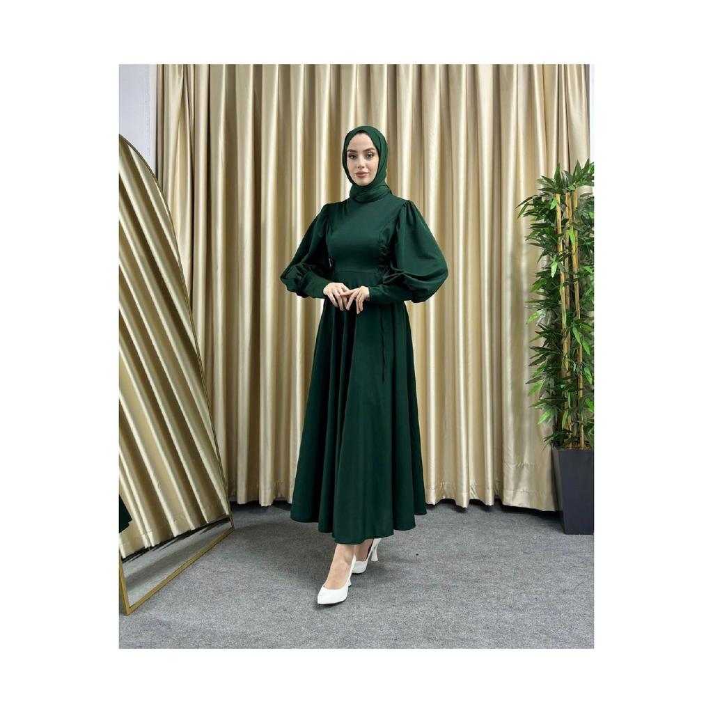 Hijab Dress With Ties On Both Sides Of The Waist