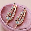 Luxury Drop Earrings With Multi Color Zircon Statement Women's Wedding Party Jewelry