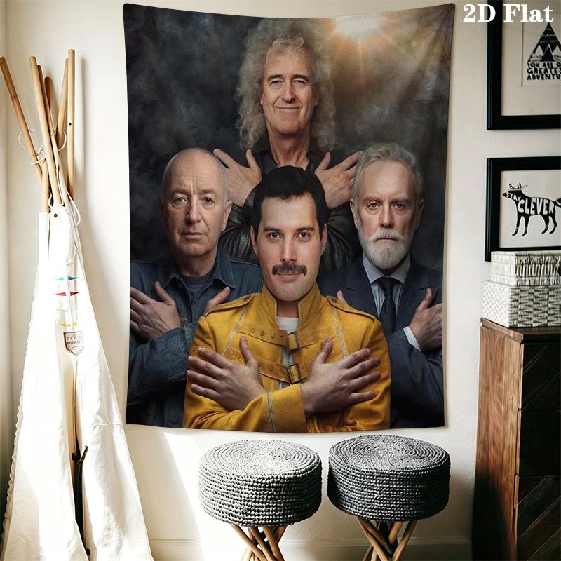 Freddie Mercury Iconic Performance Tapestry Wallmounted Fashion Print Wall Covering Decoration Christmas Gift Atmospheric Background Cloth
