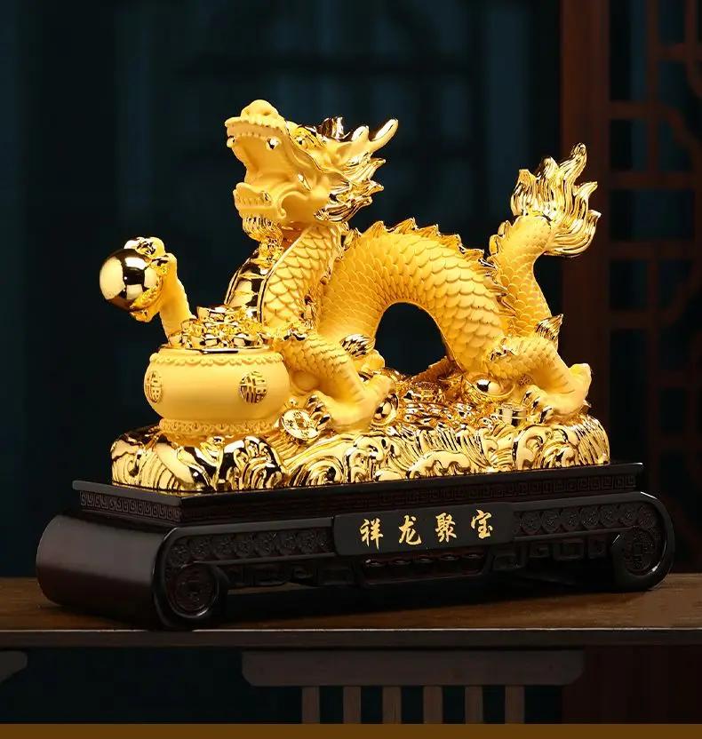 Богатство привлекает удачу Xianglong Jubao Zhaocai Jinlong украшения подарок для гостиной фойе офисное украшение
